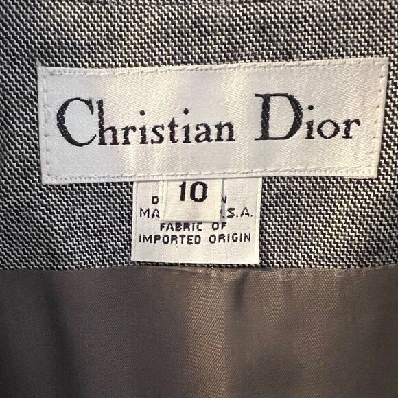 Vintage Women’s Christian Dior 80s 90s Gray Double Breasted Blazer Size 10 - Picture 5 of 5